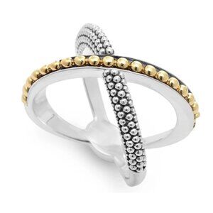 Lagos Two-Tone X Beaded Ring